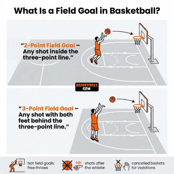 Infographic about what is field goal in basketball